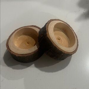 Rustic Wood Tealight‎ Candle Holders